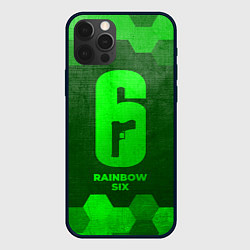 Чехол для iPhone 12 Pro Max Rainbow Six - green gradient, цвет: 3D-черный