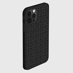 Чехол для iPhone 12 Pro Max Чёрно-серый текстурированный в цветочек, цвет: 3D-черный — фото 2