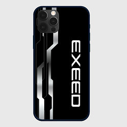 Чехол для iPhone 12 Pro Max Exeed - металлические полосы, цвет: 3D-черный