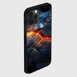 Чехол для iPhone 12 Pro Max Черная треснутая плита - текстура, цвет: 3D-черный — фото 2