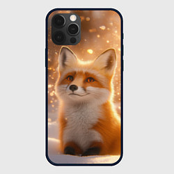 Чехол для iPhone 12 Pro Max Рыжая лисичка в снежном лесу, цвет: 3D-черный