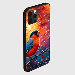 Чехол для iPhone 12 Pro Max Снегирь и космос, цвет: 3D-черный — фото 2