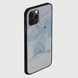 Чехол для iPhone 12 Pro Max Заяц среди снега, цвет: 3D-черный — фото 2