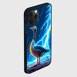 Чехол для iPhone 12 Pro Max Гусь и разряд молнии, цвет: 3D-черный — фото 2