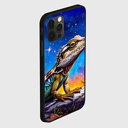 Чехол для iPhone 12 Pro Max Ящерица в космосе, цвет: 3D-черный — фото 2