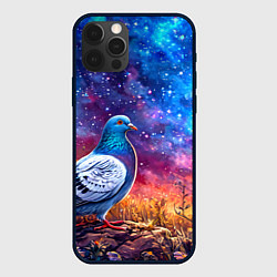 Чехол для iPhone 12 Pro Max Голубь в космосе, цвет: 3D-черный