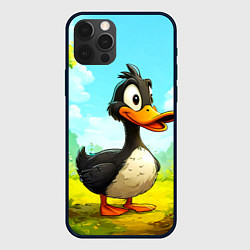 Чехол для iPhone 12 Pro Max Веселая уточка, цвет: 3D-черный