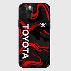 Чехол iPhone 12 Pro Max Toyota - красные языки пламени