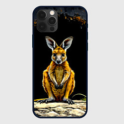 Чехол для iPhone 12 Pro Max Кенгуру на черном, цвет: 3D-черный