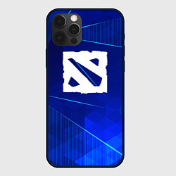 Чехол для iPhone 12 Pro Max Dota blue poly, цвет: 3D-черный