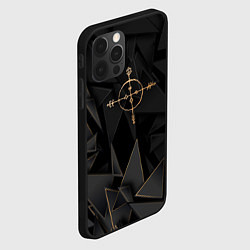 Чехол для iPhone 12 Pro Max Megadeth golden poly, цвет: 3D-черный — фото 2