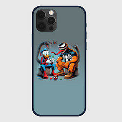 Чехол для iPhone 12 Pro Max Two dudes - Venom and Spider-Duck, цвет: 3D-черный