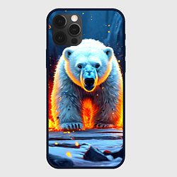 Чехол для iPhone 12 Pro Max Белый медведь в огне, цвет: 3D-черный