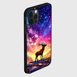 Чехол для iPhone 12 Pro Max Лось и звездное небо, цвет: 3D-черный — фото 2