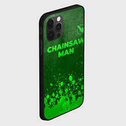 Чехол для iPhone 12 Pro Max Chainsaw Man - green gradient посередине, цвет: 3D-черный — фото 2