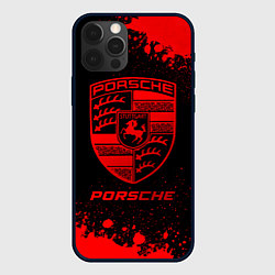 Чехол для iPhone 12 Pro Max Porsche - red gradient, цвет: 3D-черный