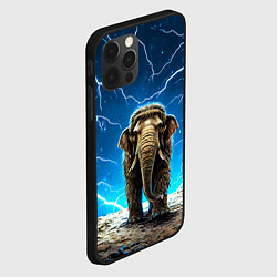Чехол для iPhone 12 Pro Max Мамонт и разряды молний, цвет: 3D-черный — фото 2