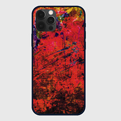 Чехол для iPhone 12 Pro Max Абстракция - dark red grunge, цвет: 3D-черный