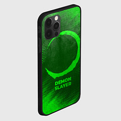 Чехол для iPhone 12 Pro Max Demon Slayer - green gradient, цвет: 3D-черный — фото 2