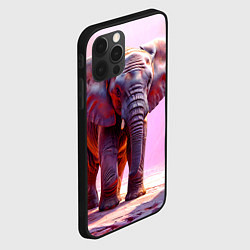 Чехол для iPhone 12 Pro Max Слон в розовом, цвет: 3D-черный — фото 2