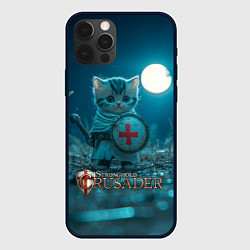 Чехол для iPhone 12 Pro Max Stronghold Crusader котик рыцарь, цвет: 3D-черный