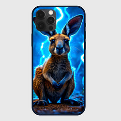 Чехол для iPhone 12 Pro Max Кенгуру в разрядах молнии, цвет: 3D-черный