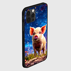 Чехол для iPhone 12 Pro Max Поросенок и звездное небо, цвет: 3D-черный — фото 2
