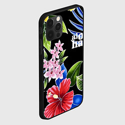 Чехол для iPhone 12 Pro Max Tropical flowers - aloha, цвет: 3D-черный — фото 2
