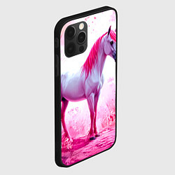Чехол для iPhone 12 Pro Max Белая лошадь с розовой гривой, цвет: 3D-черный — фото 2