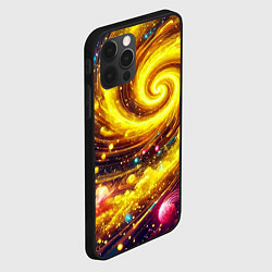 Чехол для iPhone 12 Pro Max Спиралевидная галактика - неоновое свечение, цвет: 3D-черный — фото 2