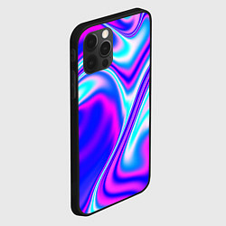 Чехол для iPhone 12 Pro Max Жидкие неоновые волны краски, цвет: 3D-черный — фото 2