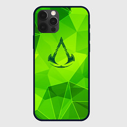 Чехол для iPhone 12 Pro Max Assassins Creed green poly, цвет: 3D-черный