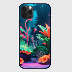 Чехол для iPhone 12 Pro Max Морские растения, цвет: 3D-черный