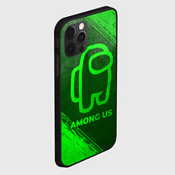 Чехол для iPhone 12 Pro Max Among Us - green gradient, цвет: 3D-черный — фото 2