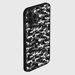 Чехол для iPhone 12 Pro Max Серая пиксельная текстура, цвет: 3D-черный — фото 2
