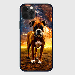 Чехол для iPhone 12 Pro Max Немецкий боксер и звездное небо, цвет: 3D-черный