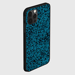 Чехол для iPhone 12 Pro Max Чёрно-голубой текстура точки, цвет: 3D-черный — фото 2