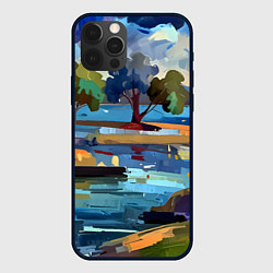 Чехол для iPhone 12 Pro Max Летний пейзаж маслом, цвет: 3D-черный