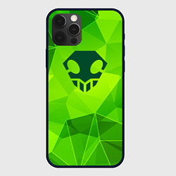 Чехол для iPhone 12 Pro Max Bleach green poly, цвет: 3D-черный