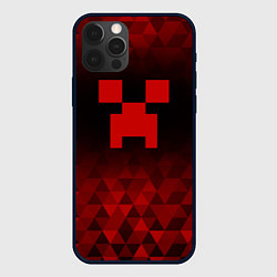Чехол для iPhone 12 Pro Max Minecraft red poly, цвет: 3D-черный