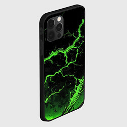 Чехол для iPhone 12 Pro Max Зеленая молния разлома, цвет: 3D-черный — фото 2