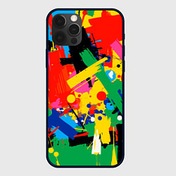 Чехол для iPhone 12 Pro Max Абстрактная графика, цвет: 3D-черный