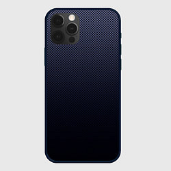Чехол для iPhone 12 Pro Max Тёмный синий градиент текстура в крапинку, цвет: 3D-черный