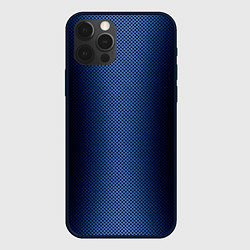 Чехол для iPhone 12 Pro Max Чёрно-синий градиент по центру текстура, цвет: 3D-черный