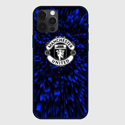 Чехол для iPhone 12 Pro Max Manchester United blue energy, цвет: 3D-черный