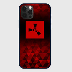 Чехол для iPhone 12 Pro Max Rust red poly, цвет: 3D-черный
