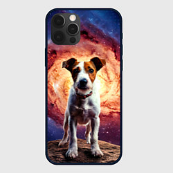 Чехол для iPhone 12 Pro Max Фокстерьер в космосе, цвет: 3D-черный