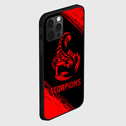 Чехол для iPhone 12 Pro Max Scorpions - red gradient, цвет: 3D-черный — фото 2