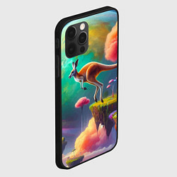 Чехол для iPhone 12 Pro Max Кенгуру в космосе - нейроарт фантазия, цвет: 3D-черный — фото 2