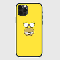 Чехол для iPhone 12 Pro Max Лицо Гомера Симпсона - улыбка, цвет: 3D-черный